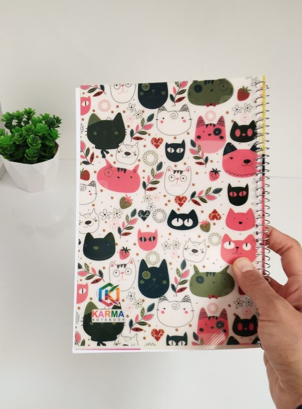 دفتر 50 برگ سیمی برند کارما جلد تلقی محکم و صفحات سفید