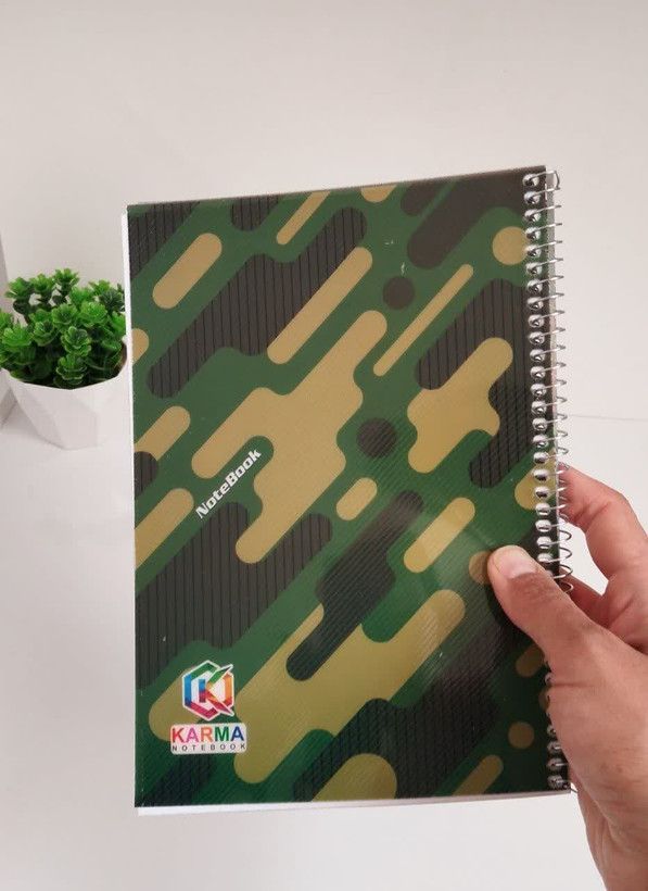 دفتر 50 برگ سیمی برند کارما جلد تلقی محکم و صفحات سفید