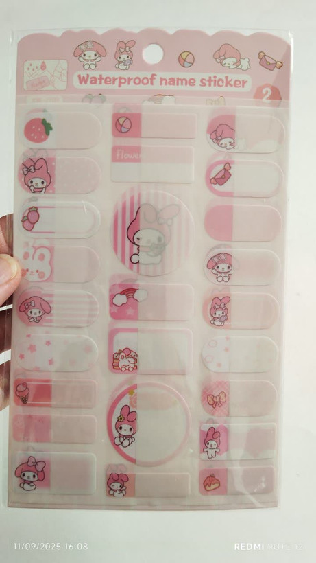 برچسب دو ورقی اسم و فامیل فانتزی ضد آب