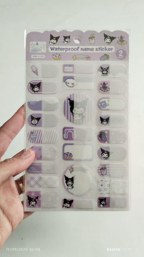 برچسب دو ورقی اسم و فامیل فانتزی ضد آب