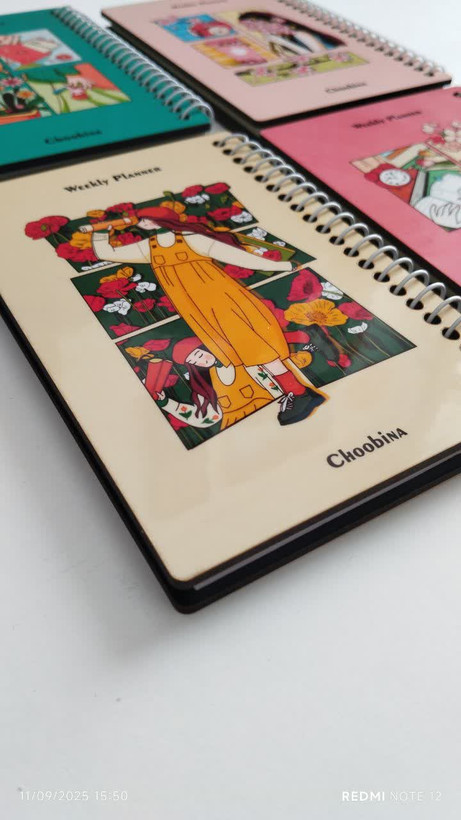 پلنر هفتگی چوبینا 50 برگ جلد چوبی