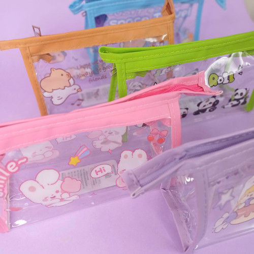 جامدادی شفاف برند موکا دور چرمی طرح فانتزی (19 * 13 س)