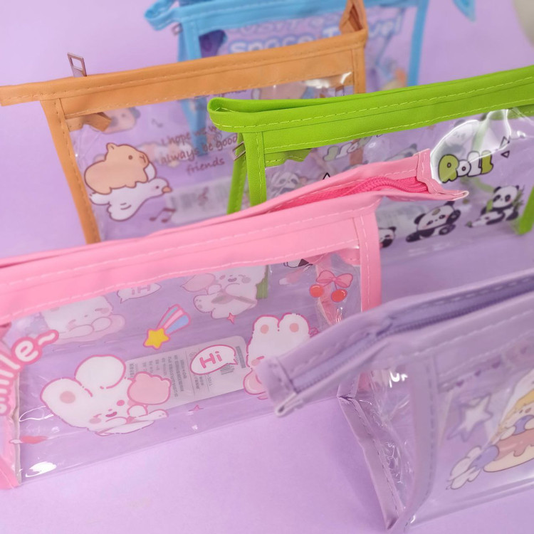 جامدادی شفاف برند موکا دور چرمی طرح فانتزی (19 * 13 س)