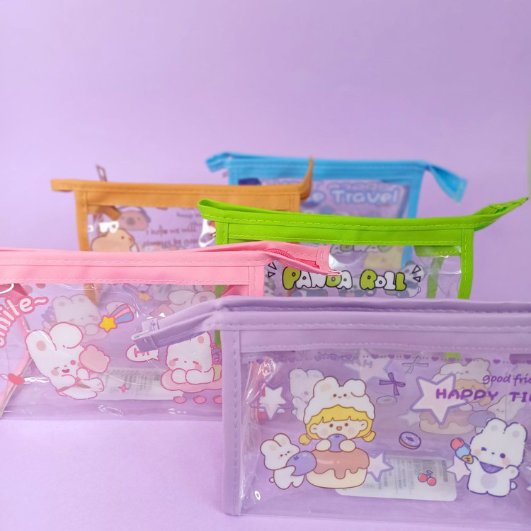 جامدادی شفاف برند موکا دور چرمی طرح فانتزی (19 * 13 س)