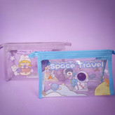 جامدادی شفاف برند موکا دور چرمی طرح فانتزی (19 * 13 س)