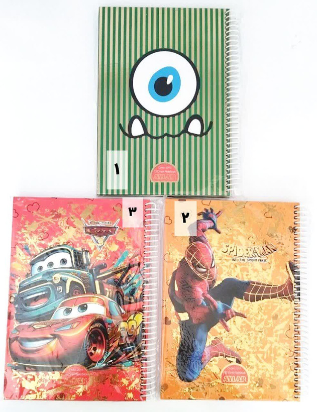 دفتر خطی جلد سخت برند آیلار 100 برگ جلد طلاکوب طرح های فانتزی