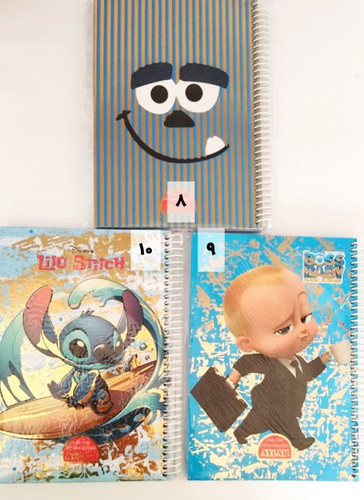 دفتر خطی جلد سخت برند آیلار 100 برگ جلد طلاکوب طرح های فانتزی